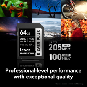 Alternate product view of Lexar Professional Silver Plus SDXC 64GB Memory Card