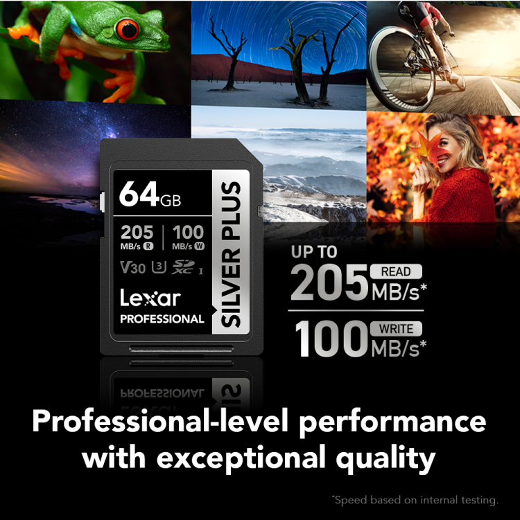 Alternate product view of Lexar Professional Silver Plus SDXC 64GB Memory Card