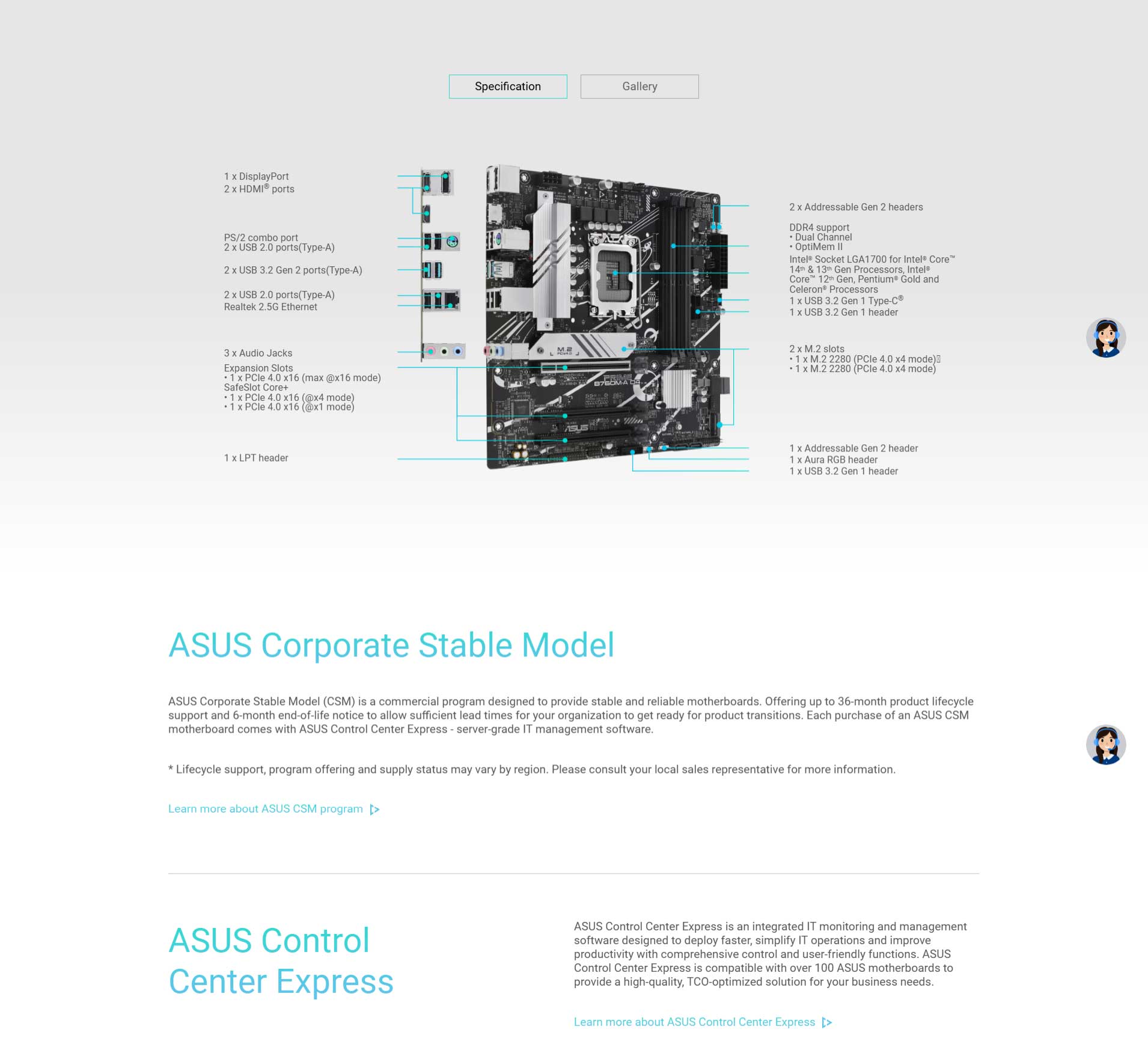 Asus Prime B760M A D4 Csm Motherboard