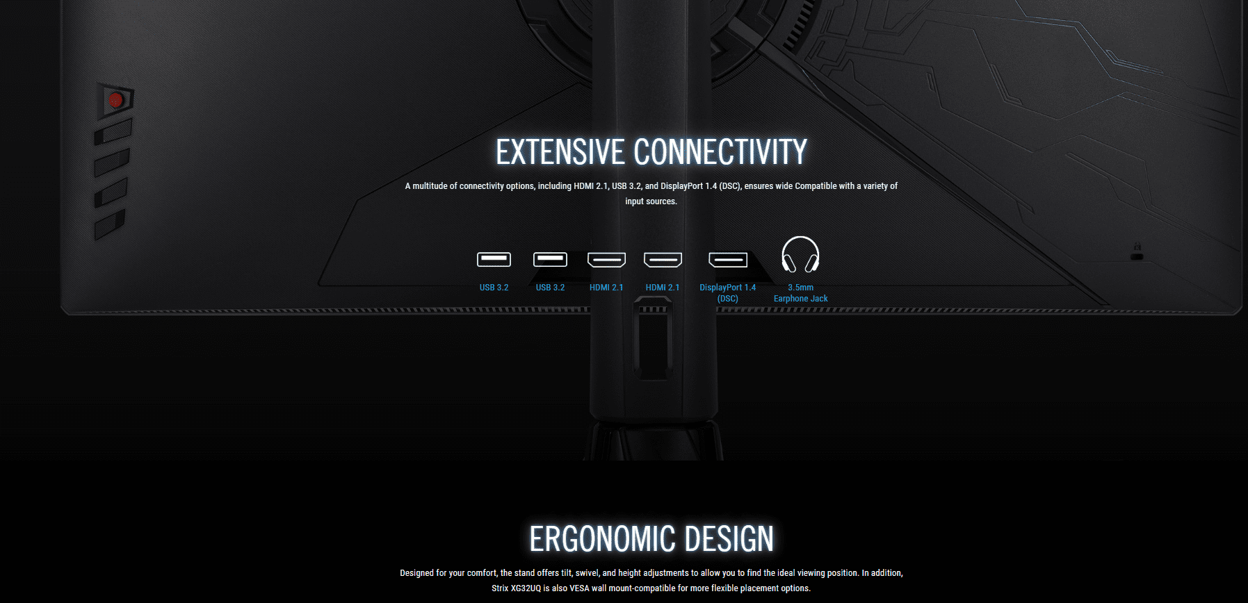Asus ROG Strix XG32UQ 32 Inch 160Hz 1ms 3840x2160 Fast IPS Gaming Monitor