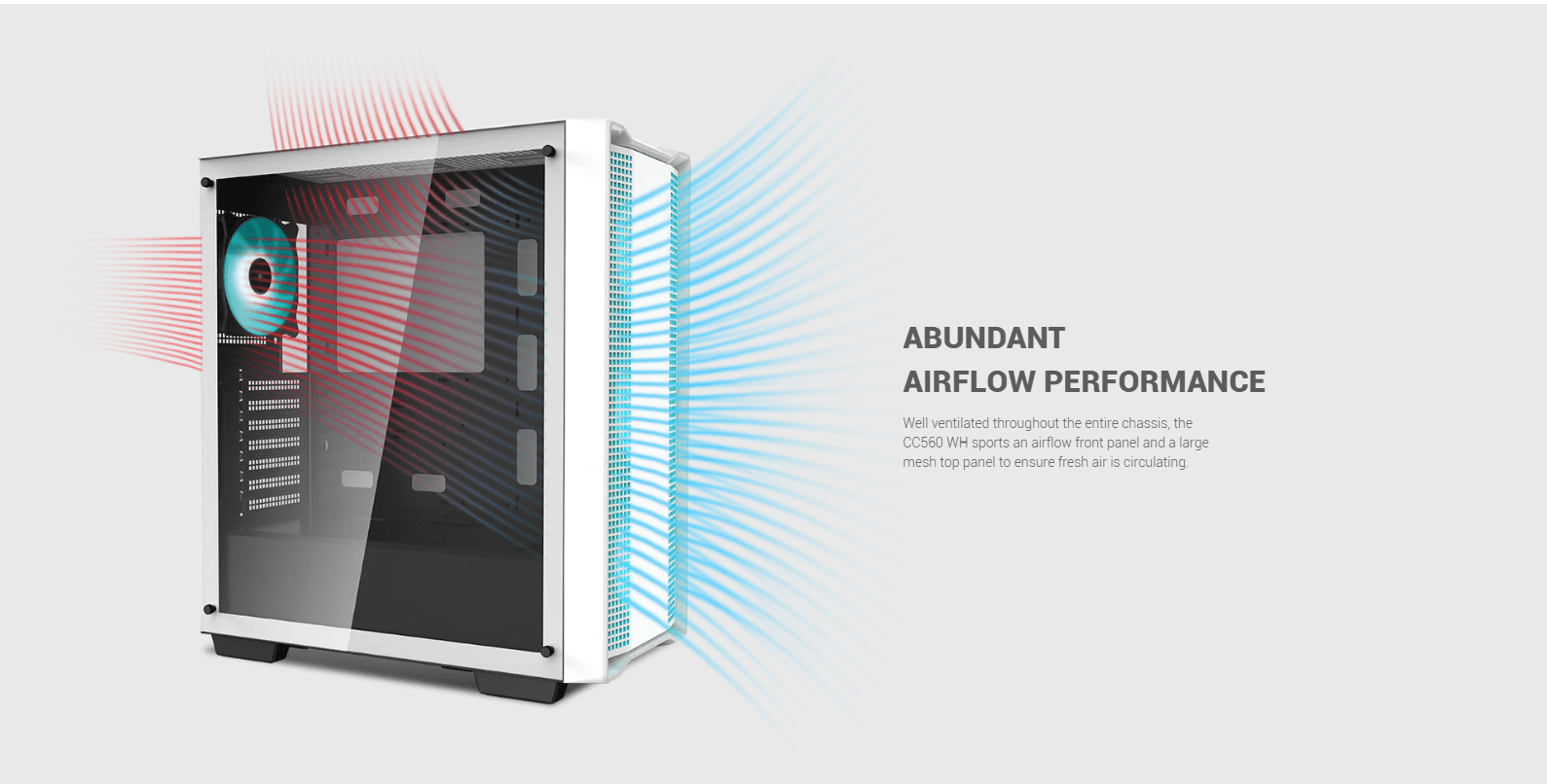 Deepcool CC560 White Mid Tower Case