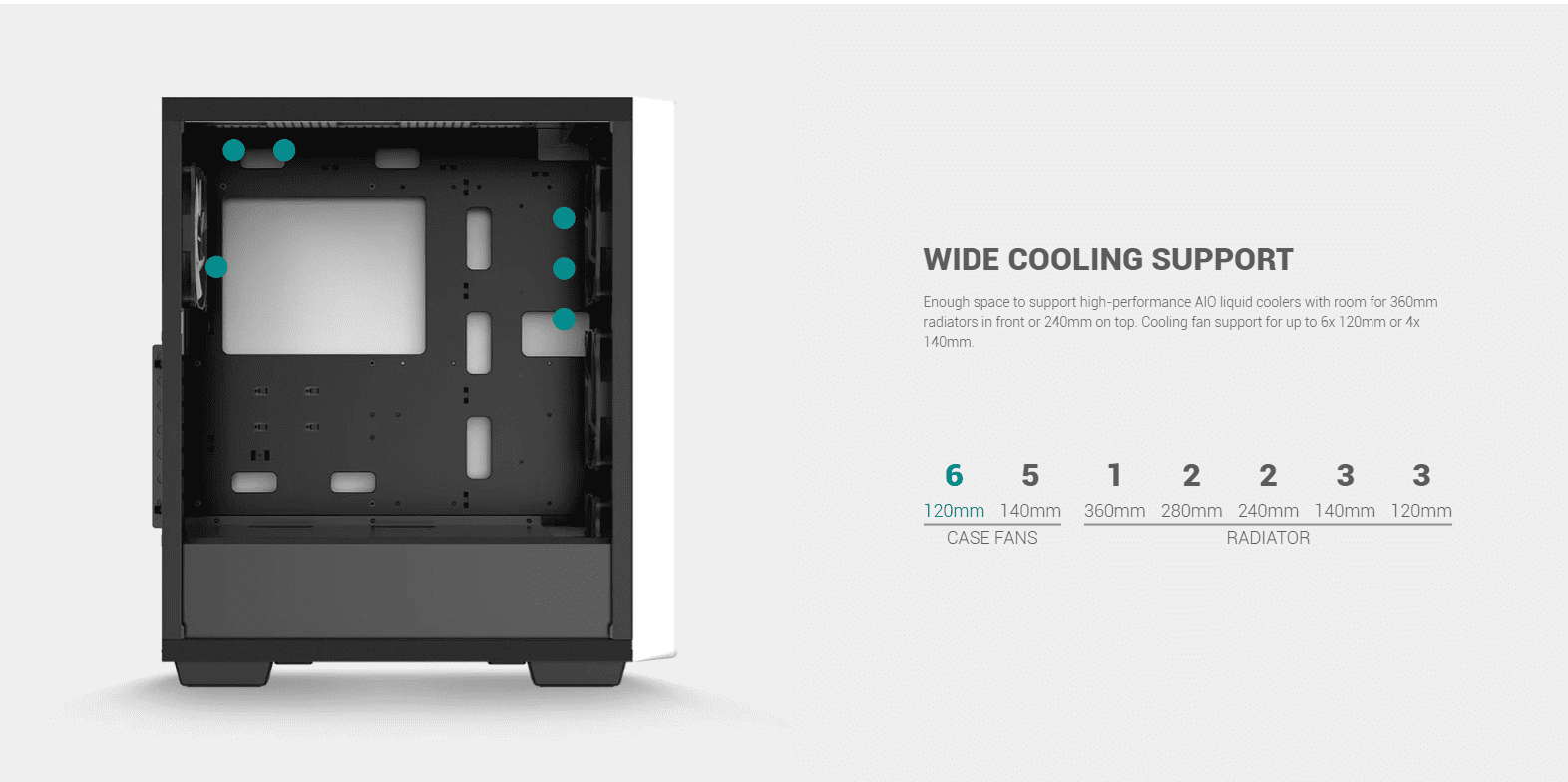 Deepcool CC560 White Mid Tower Case