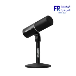 Shure MV6 black USB-C dynamic cardioid gaming microphone with desktop stand, view 1