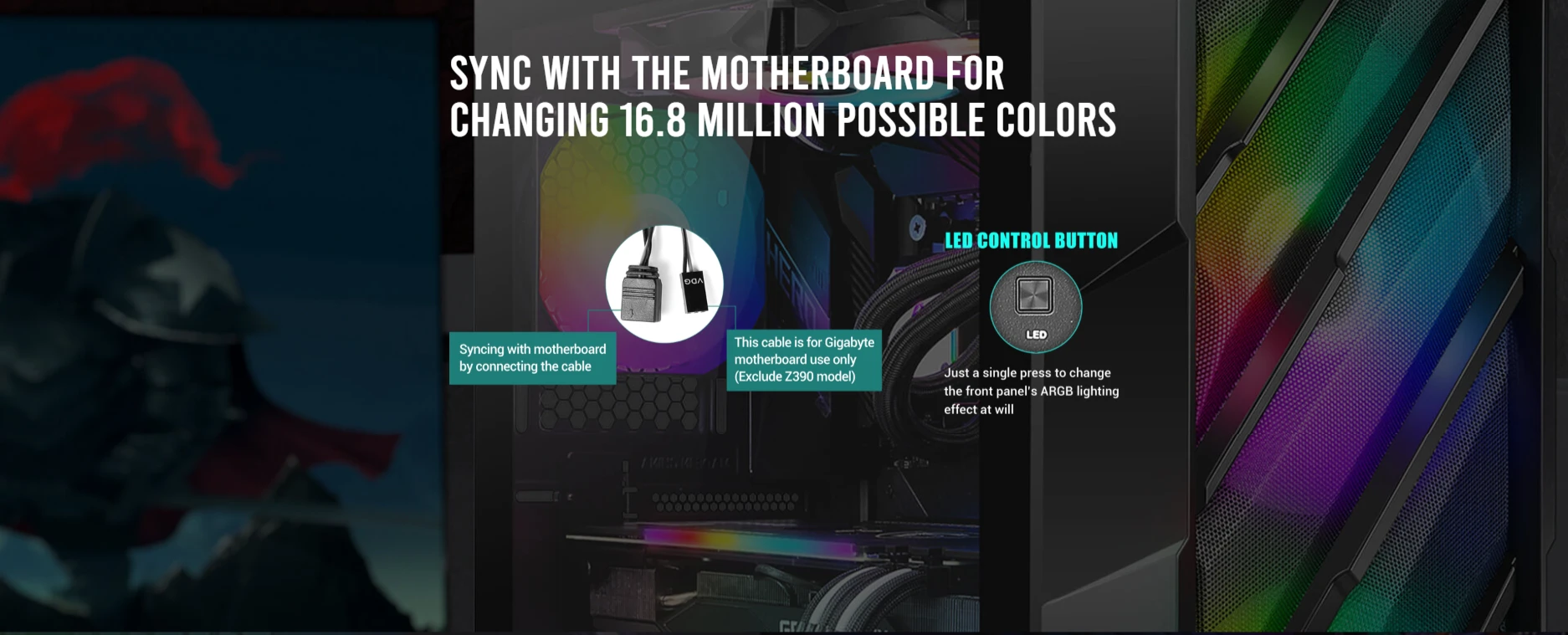 Antec NX700 ARGB motherboard sync with 16.8 million possible colors for customized lighting