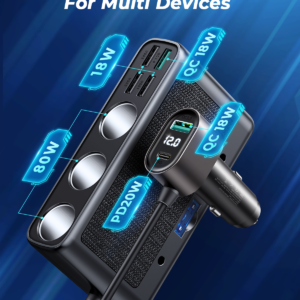 Joyroom JR-CL06 car adapter with three cigarette lighter sockets