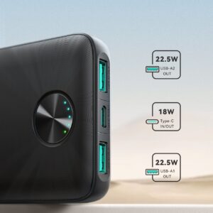 Joyroom JR-PBF15 power bank ports and output ratings shown in official product artwork