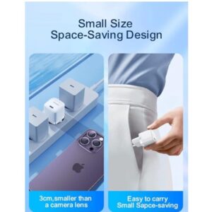 Detail view of Joyroom JR-TCF02EU 20W mini USB-C wall charger and included Type-C cable