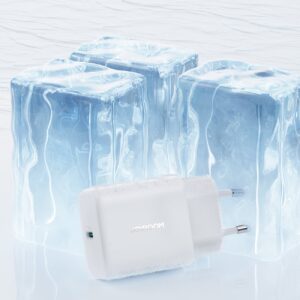 Official Joyroom JR-TCF24 30W white USB-C charger with safety protection feature graphic