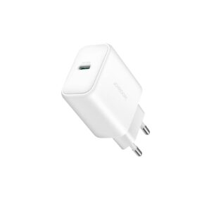 Official Joyroom JR-TCF24 30W white USB-C wall charger with EU plug and single USB-C output