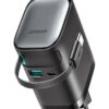 Joyroom JR-TCL02 65W GaN wall charger in black with built-in retractable USB-C cable