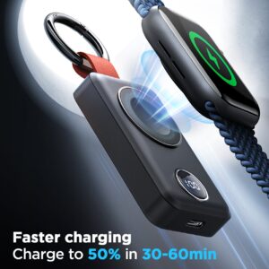 Joyroom wireless watch power bank shown charging a compatible smartwatch