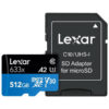 Lexar High Performance 633x 512GB microSDXC UHS-I card with full-size SD adapter