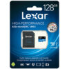 Lexar High-Performance 633x 128GB microSDXC UHS-I card with SD adapter