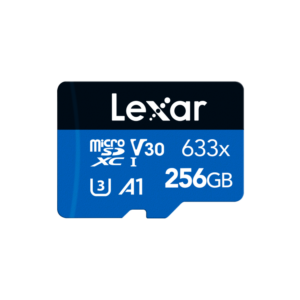 Front label of the Lexar High Performance 633X 256GB microSDXC UHS-I memory card
