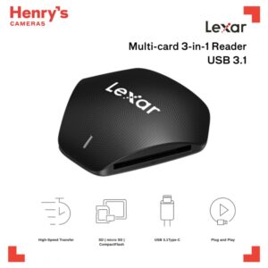 Lexar Professional Multi-Card 3-in-1 USB reader supporting SD, microSD and CompactFlash