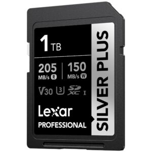 Lexar Professional Silver Plus 1TB full-size SDXC UHS-I memory card