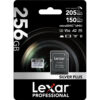 Lexar Professional SILVER PLUS 256GB microSDXC UHS-I card; verify SD adapter package