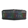 Redragon K503 full-size black wired gaming keyboard with multicolor RGB backlighting and dedicated top control keys