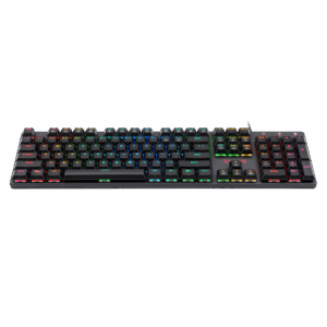 Redragon K589 Shrapnel 104-key keyboard top view with RGB backlighting
