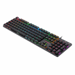 Redragon K589 Shrapnel low-profile RGB keyboard angled product view