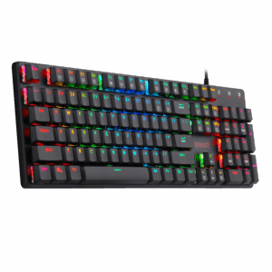 Redragon K589 Shrapnel low-profile keycaps and RGB lighting close-up