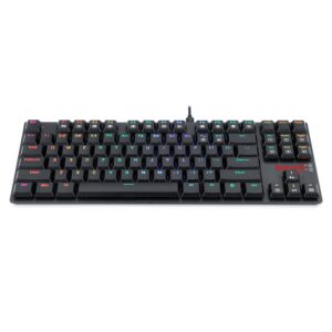 Redragon K607-RGB low-profile keyboard with RGB illumination, front detail