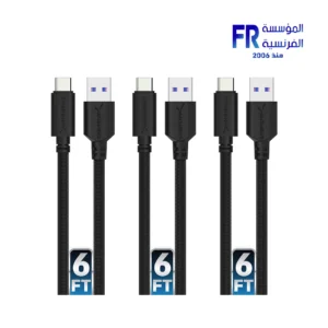 sabrent 3Pack 22AWG Premium 6ft USB C to USB A 3.0 Sync and Charge Cables