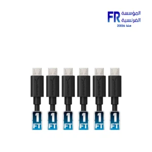 sabrent 6Pack 22AWG Premium 1ft Micro USB Cables High Speed USB 2.0 A Male to Micro B Sync and Charge Cables
