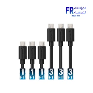 sabrent 6Pack 22AWG Premium Micro USB Cables (X3 3ft + X3 1ft) High Speed USB 2.0 A Male to Micro B Sync and Charge Cables
