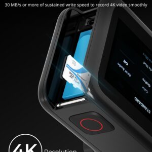 Sabrent Rocket V30 A2 1TB microSD card shown in a compatible camera
