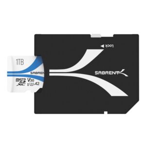 Sabrent Rocket V30 A2 1TB microSD card with full-size SD adapter