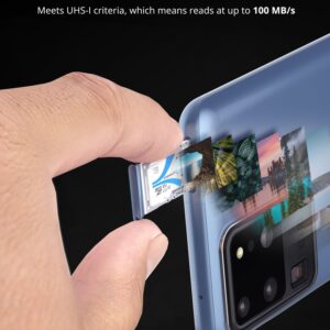 Official Sabrent graphic describing Rocket V30 A2 microSD speed and compatibility