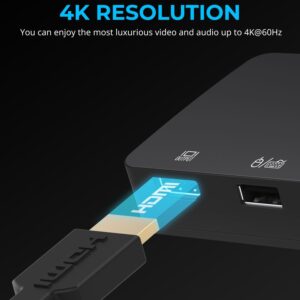 Sabrent USB-CKDH dual KVM switch feature image describing supported 4K display output