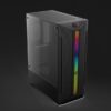 TechnoZone C200 RGB case with mesh front and ARGB lighting; title lists a 600W PSU