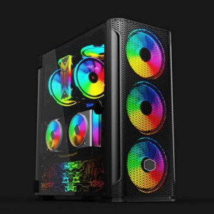TechnoZone C300 RGB mid-tower case; PSU rating is listed in the title, but exact model and case specifications need confirmation
