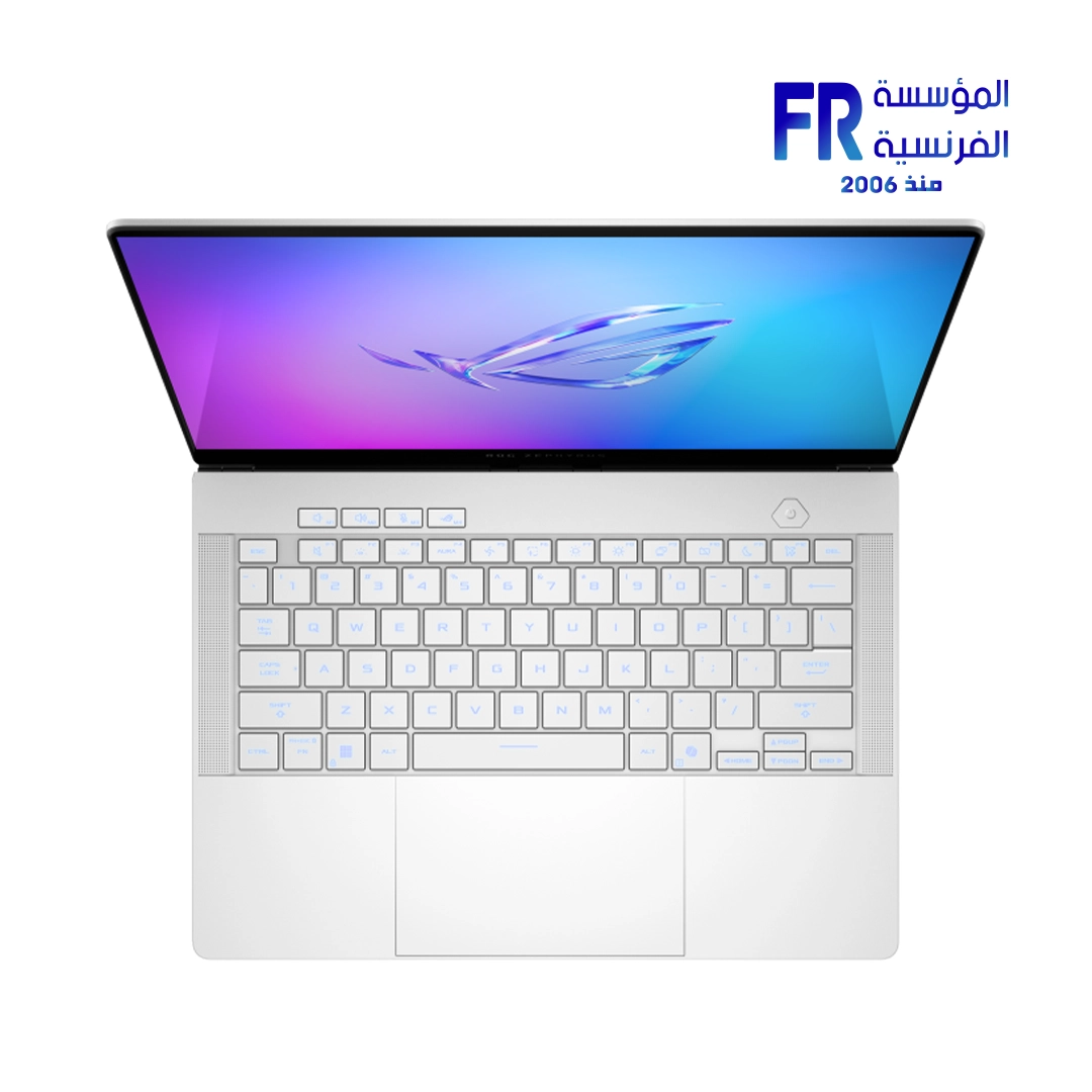 Asus ROG Zephyrus G14 (2025) Ryzen 9 270-32GB LPDDR5X 7500-2Tb M.2 Nvme SSD-RTX 5070 8GB GDDR7-14 Inch 3K Oled 120Hz White Laptop