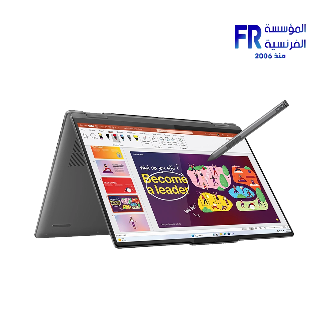 Lenovo Yoga 7 2in1 Intel Core Ultra 7 155U 12Cores - 16GB LPDDR5X 7467 Ram - 1TB SSD - 16 WUXGA IPS Glossy Anti-fingerprint 10-point MultiTouch - Backlit - FinderPrint - Win11 - Aluminium Laptop