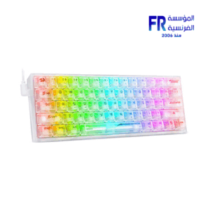 Redragon Fizz K617 Custom Crystal Swtich RGB Transparent White Wired Mechanical Gaming Keyboard