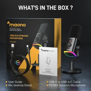 Maono PD100X USB/XLR Dynamic RGB Microphone