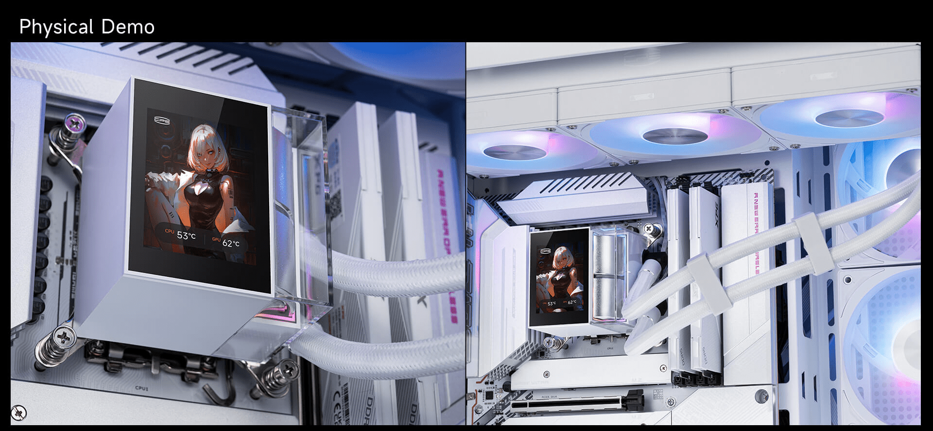 Pc Cooler DS360 Argb Display White Aio Liquid Cpu Cooler