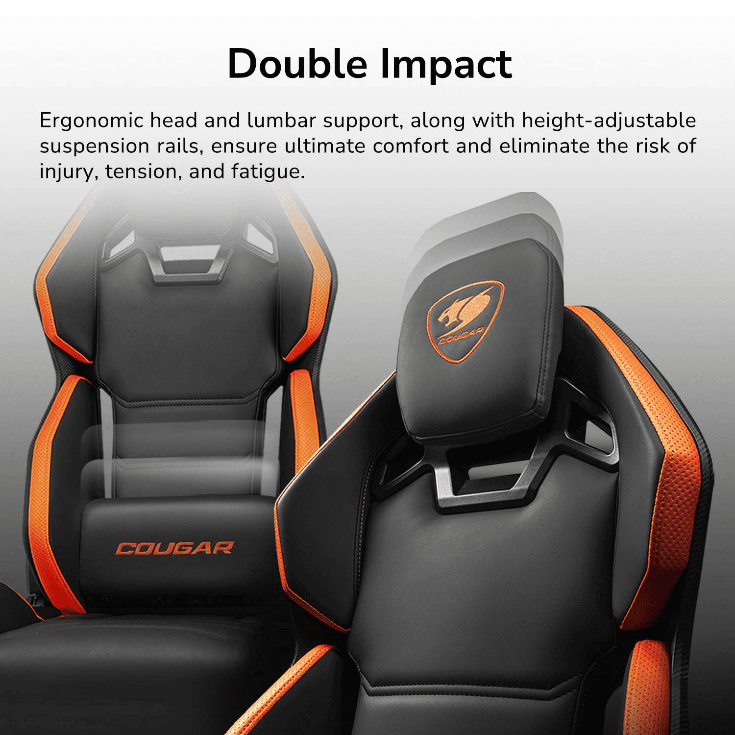 Cougar Hotrod Black in Orange Gaming Chair Ergonomic Design