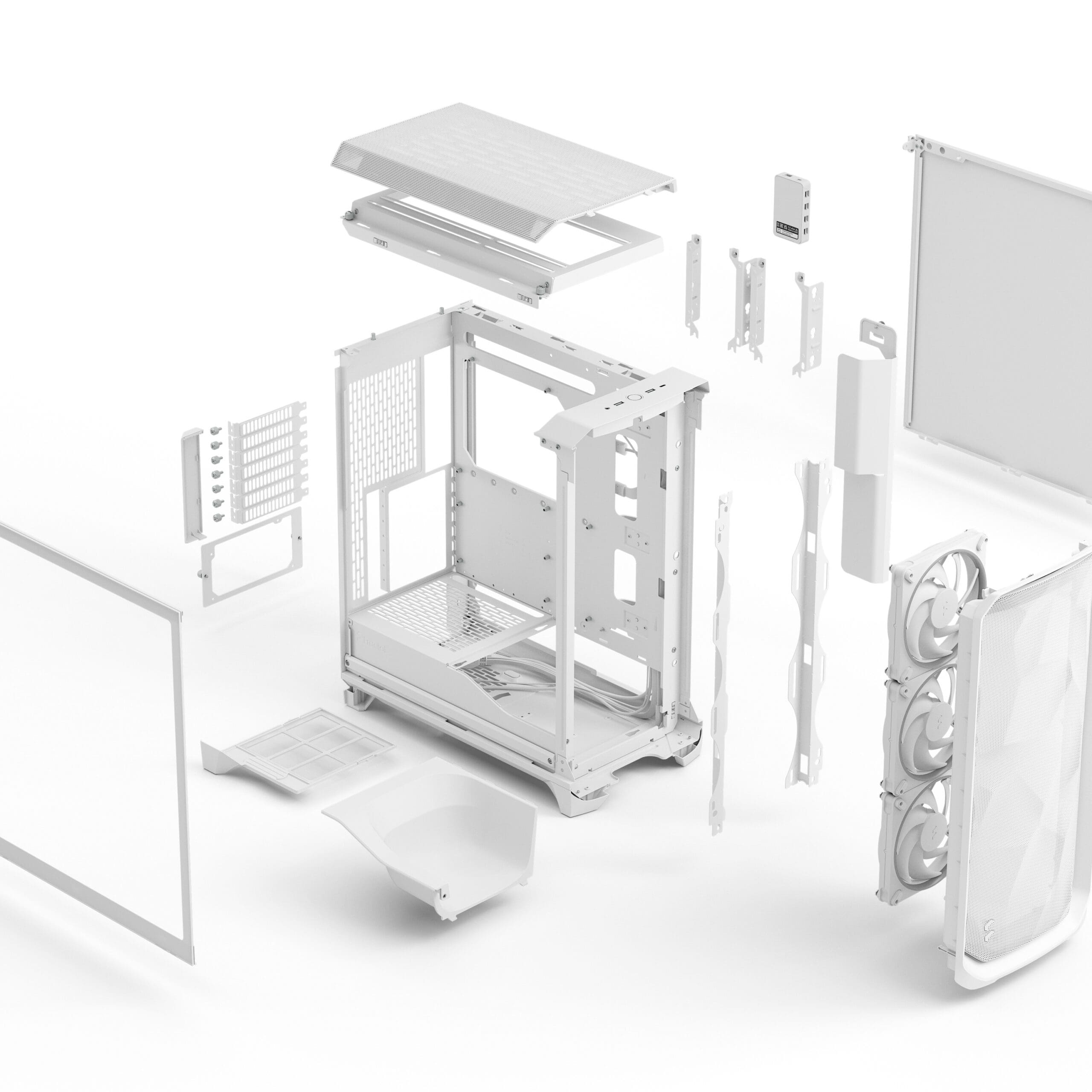 Fractal Design Meshify 3 Ambience Pro RGB White TG Clear Tint Mid Tower Case