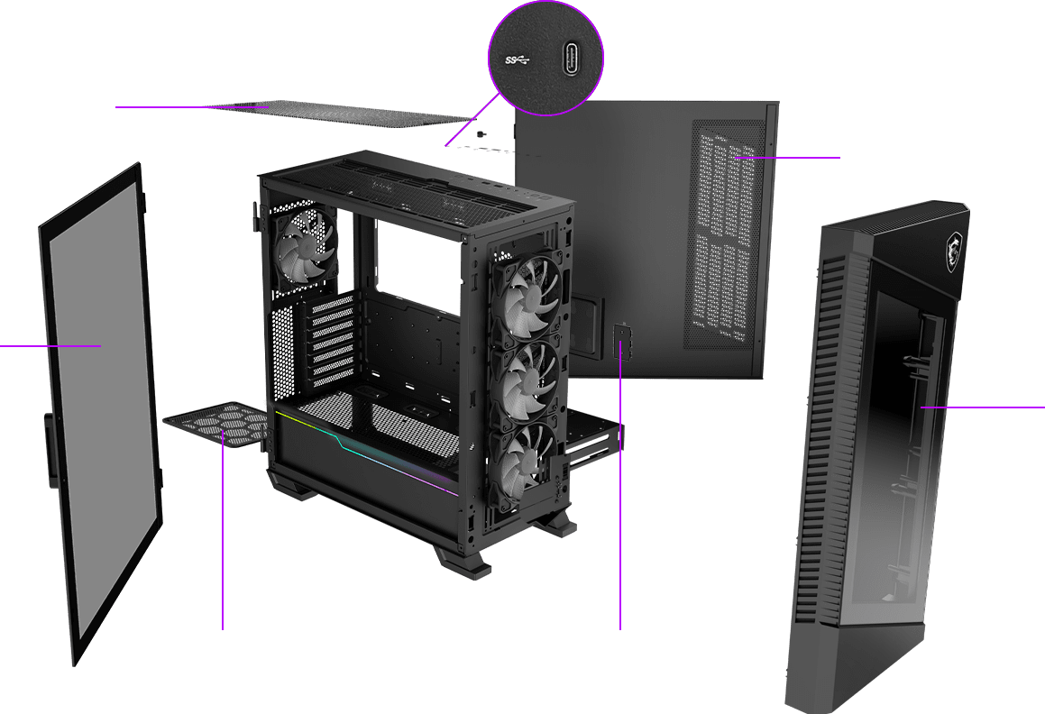 Msi MPG Velox 100R Mid Tower Gaming Case