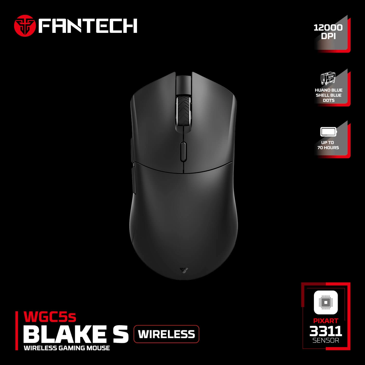 Fantech Blake WGC5S Pixart 3311 Wireless Gaming Mouse