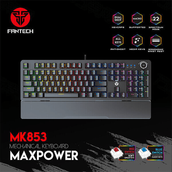Fantech Maxpower MK853 Blue Switches Wired Mechanical Keyboard