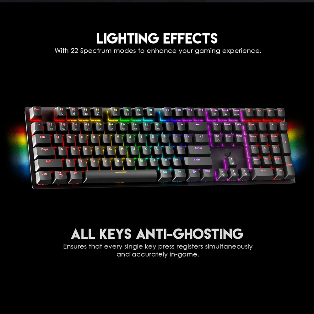 Fantech Maxfit 108 MK855 RGB Red Switches Wired Mechanical Keyboard