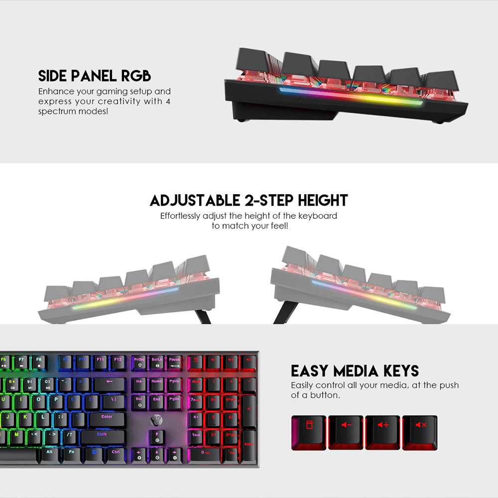 Fantech Maxfit 108 MK855 RGB Red Switches Wired Mechanical Keyboard