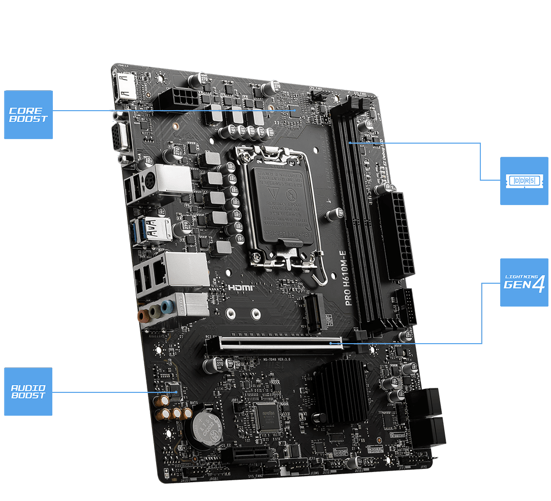 Msi Pro H610M E DDR5 Motherboard