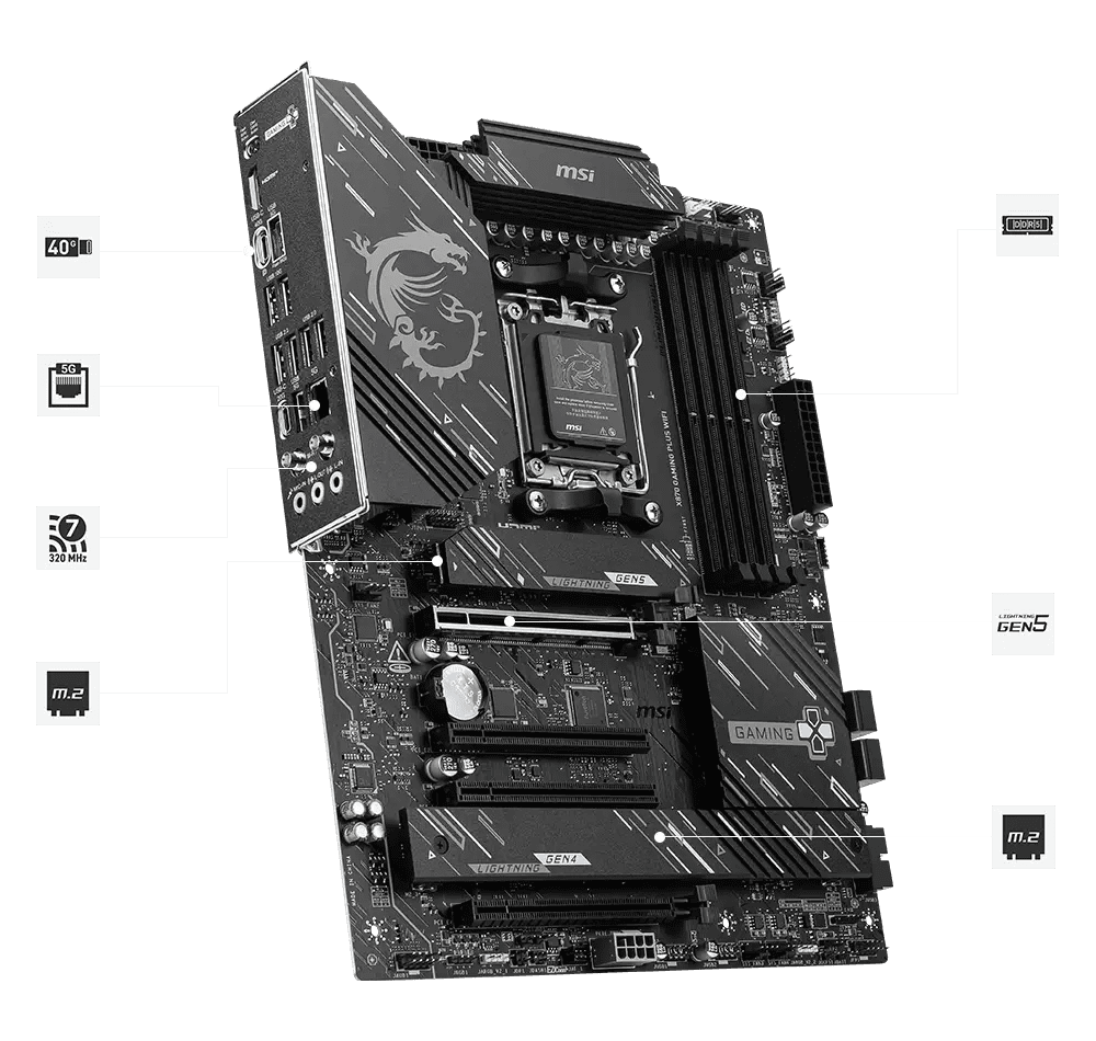 MSI X870 Gaming Plus WIFI Motherboard for AMD Ryzen 9000 Series