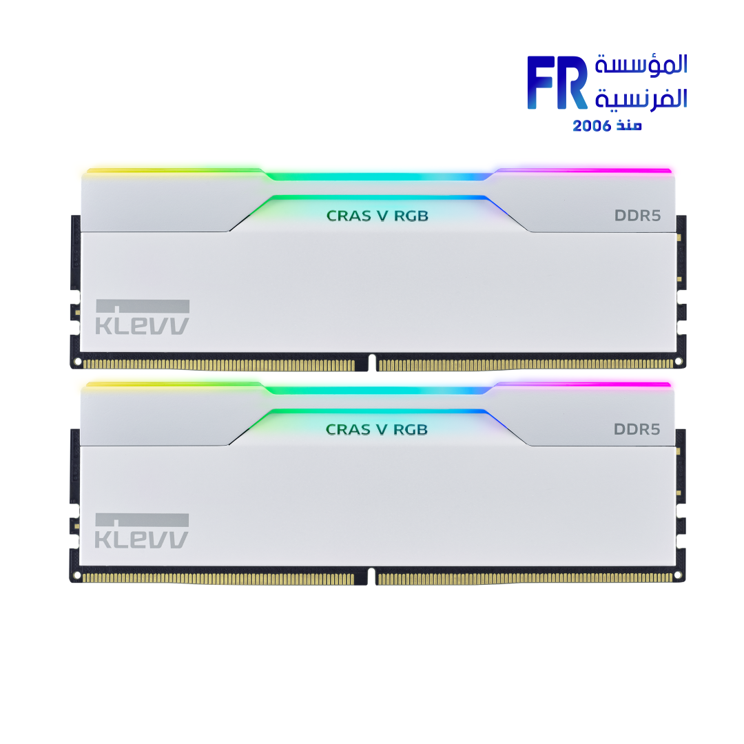 Klevv Cras V RGB 32GB (2x16GB) DDR5 6400MHz CL30 White Desktop Memory